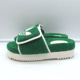 Gucci x Adidas GG Terry Cloth Platform Slide Sandals Green Size 37