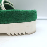 Gucci x Adidas GG Terry Cloth Platform Slide Sandals Green Size 37