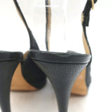 Jimmy Choo Clue Glitter Slingback Peep Toe Platform Pumps Black Size 37.5
