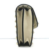 Valentino Rockstud Wallet on Chain Cream Leather Small Clutch Bag