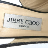 Jimmy Choo Clue Glitter Slingback Peep Toe Platform Pumps Black Size 37.5