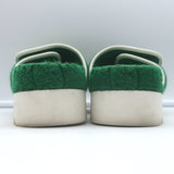 Gucci x Adidas GG Terry Cloth Platform Slide Sandals Green Size 37