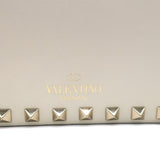 Valentino Rockstud Wallet on Chain Cream Leather Small Clutch Bag