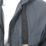 Louis Vuitton Hooded Windbreaker Jacket Black Cotton-Blend Size 36