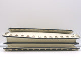Valentino Rockstud Wallet on Chain Cream Leather Small Clutch Bag