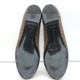 Bottega Veneta Intrecciato Leather Ballet Flats Brown Size 38.5