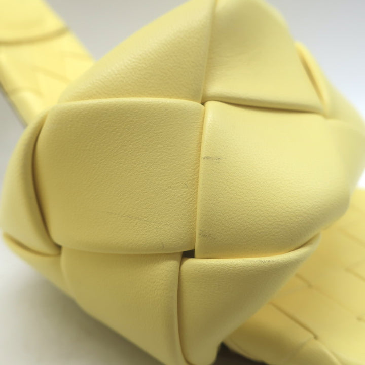 Bottega Veneta Lido Mules Pastel Yellow Intrecciato Leather Size 40