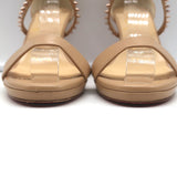 Christian Louboutin Choca Lux Crisscross Spike Sandals Nude Leather Size 35.5