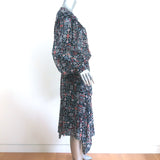 Isabel Marant Etoile Asymmetrical Midi Dress Enna Printed Chiffon Size 38
