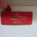 Valentino Rockstud Wallet on Chain Cream Leather Small Clutch Bag