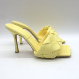 Bottega Veneta Lido Mules Pastel Yellow Intrecciato Leather Size 40