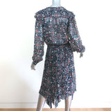 Isabel Marant Etoile Asymmetrical Midi Dress Enna Printed Chiffon Size 38