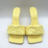 Bottega Veneta Lido Mules Pastel Yellow Intrecciato Leather Size 40