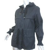 Louis Vuitton Hooded Windbreaker Jacket Black Cotton-Blend Size 36