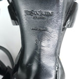 Saint Laurent Tribute 105 Platform T-Strap Sandals Black Patent Leather Size 37