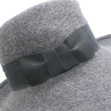Eric Javits Zora Fedora Hat Gray Wool Felt with Black Ribbon One Size
