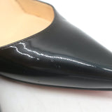 Christian Louboutin Pigalle 100 Pointed Toe Pumps Black Patent Leather Size 37