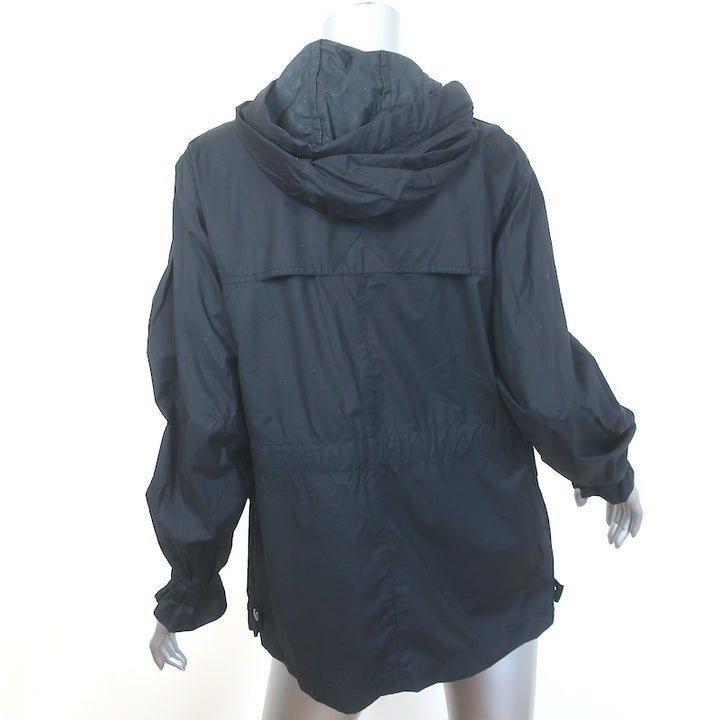 Louis Vuitton Hooded Windbreaker Jacket Black Cotton-Blend Size 36