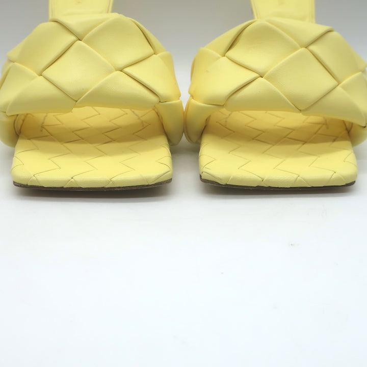 Bottega Veneta Lido Mules Pastel Yellow Intrecciato Leather Size 40