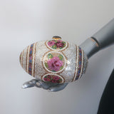 Judith Leiber Crystal Faberge Egg Minaudiere Silver/Multi Mini Crossbody Clutch