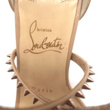 Christian Louboutin Choca Lux Crisscross Spike Sandals Nude Leather Size 35.5
