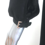 Prada Belted Cowl Neck Midi Dress Black Crepe Size 42