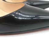 Christian Louboutin Pigalle 100 Pointed Toe Pumps Black Patent Leather Size 37