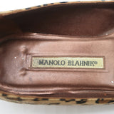 Manolo Blahnik Tere Leopard Print Ballet Flats Brown Size 38