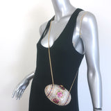 Judith Leiber Crystal Faberge Egg Minaudiere Silver/Multi Mini Crossbody Clutch