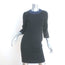 Prada Contrast-Neck Shift Dress Black Virgin Wool Crepe Size 38