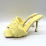 Bottega Veneta Lido Mules Pastel Yellow Intrecciato Leather Size 40
