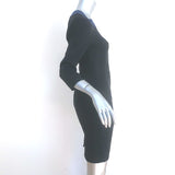 Prada Contrast-Neck Shift Dress Black Virgin Wool Crepe Size 38