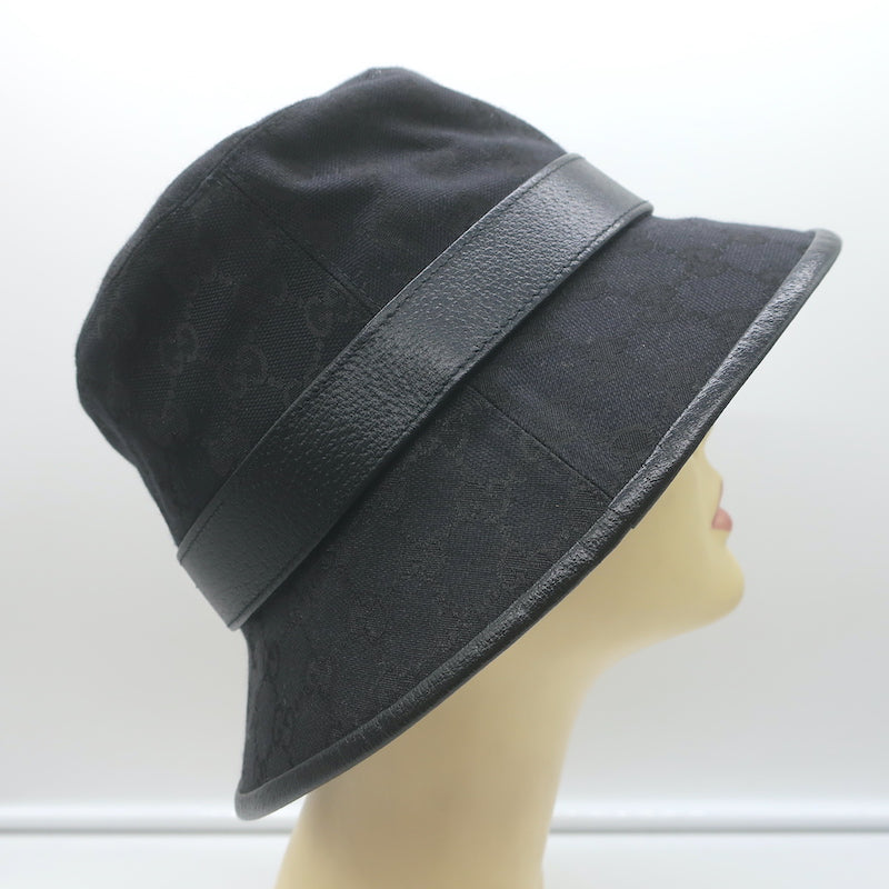 Gucci Original GG Canvas Bucket Hat Black Size Small Unisex