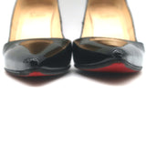 Christian Louboutin Pigalle 100 Pointed Toe Pumps Black Patent Leather Size 37
