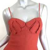 FARM Rio Petals Bodice Jumpsuit Red Linen Size Extra Small NEW