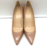 Christian Louboutin Kate 85 Pumps Nude Patent Leather Size 37 Pointed Toe Heels