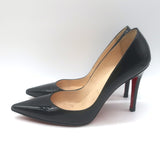 Christian Louboutin Pigalle 100 Pointed Toe Pumps Black Patent Leather Size 37