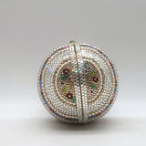 Judith Leiber Crystal Faberge Egg Minaudiere Silver/Multi Mini Crossbody Clutch