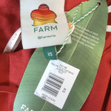 FARM Rio Petals Bodice Jumpsuit Red Linen Size Extra Small NEW