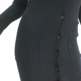 Vince Long Cashmere Cardigan Black Ribbed Knit Size Small V-Neck Duster Sweater