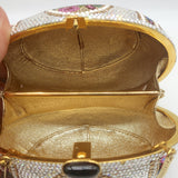Judith Leiber Crystal Faberge Egg Minaudiere Silver/Multi Mini Crossbody Clutch
