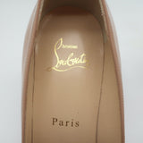 Christian Louboutin Kate 85 Pumps Nude Patent Leather Size 37 Pointed Toe Heels