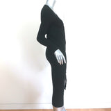 Vince Long Cashmere Cardigan Black Ribbed Knit Size Small V-Neck Duster Sweater