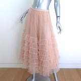 LoveShackFancy Lyric Tiered Tulle Midi Skirt Blush Size 4