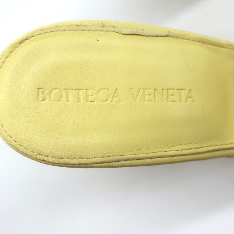 Bottega Veneta Lido Mules Pastel Yellow Intrecciato Leather Size 40