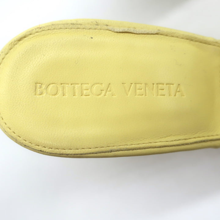 Bottega Veneta Lido Mules Pastel Yellow Intrecciato Leather Size 40