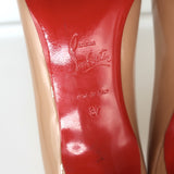 Christian Louboutin Kate 85 Pumps Nude Patent Leather Size 37 Pointed Toe Heels
