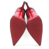 Christian Louboutin Pigalle 100 Pointed Toe Pumps Black Patent Leather Size 37