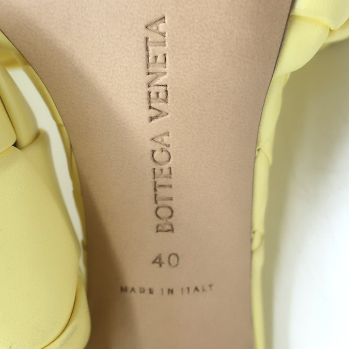Bottega Veneta Lido Mules Pastel Yellow Intrecciato Leather Size 40