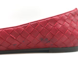 Bottega Veneta Intrecciato Leather Ballet Flats Red Size 38